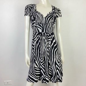 Bisou Bisou Zebra animal print dress size 6
